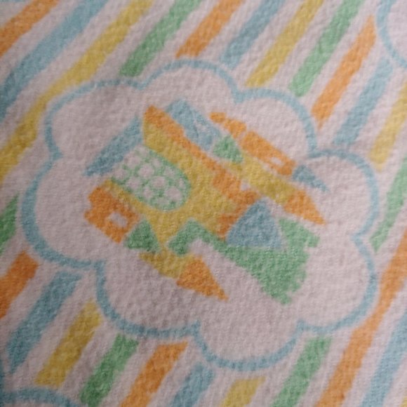 Vintage Reigel Satin Trim Baby Blanket Unicorn Magic Dragon Butterflies Castle - Picture 5 of 12